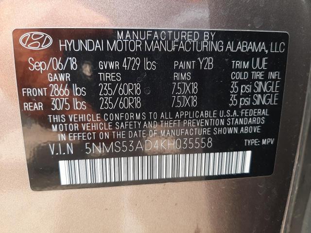 2019 HYUNDAI SANTA FE L - 5NMS53AD4KH035558