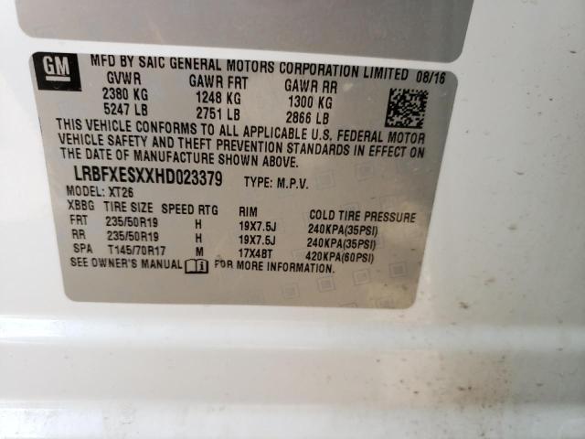 2017 BUICK ENVISION P - LRBFXESXXHD023379