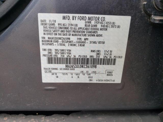 MAJ6S3JL0KC261098 Ford Ecosport Ses