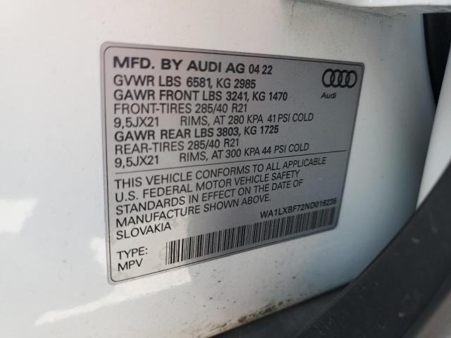 VIN WA1LXBF72ND016235 2022 Audi Q7, Premium Plus no.13