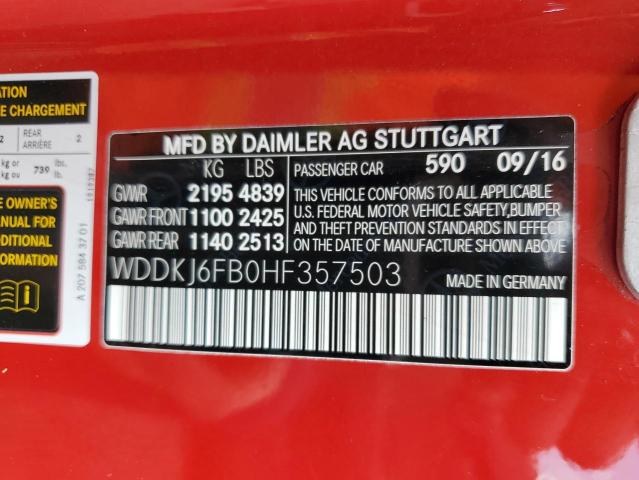 2017 MERCEDES-BENZ E 400 - WDDKJ6FB0HF357503