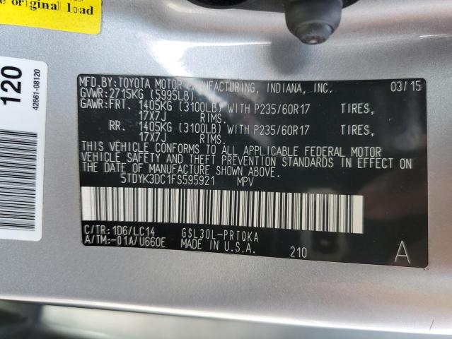 5TDYK3DC1FS595921 2015 TOYOTA SIENNA - Image 14