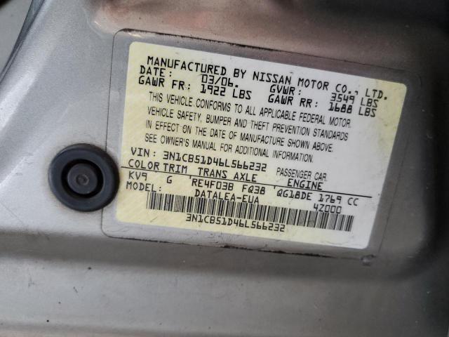 2006 Nissan Sentra 1.8 VIN: 3N1CB51D46L566232 Lot: 48875783