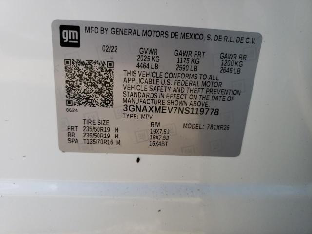 2022 CHEVROLET EQUINOX RS 3GNAXMEV7NS119778