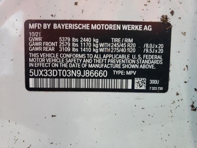 2022 BMW X4 XDRIVE3 - 5UX33DT03N9J86660