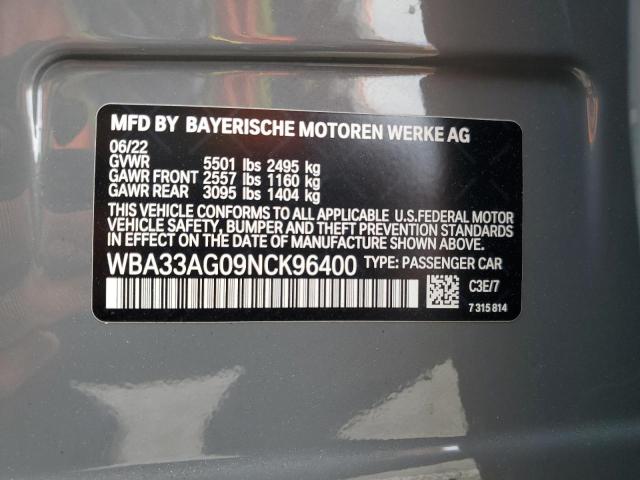 2022 BMW 530XE WBA33AG09NCK96400