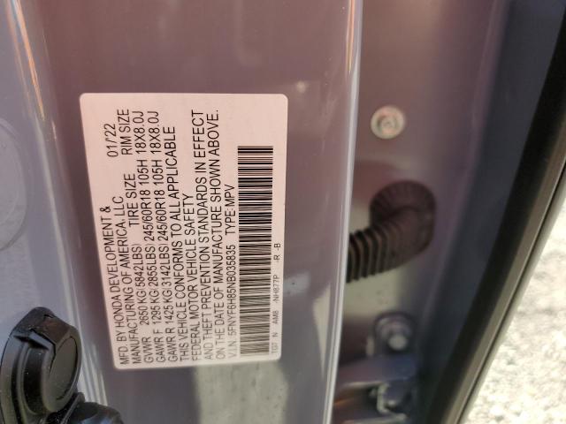 2022 HONDA PILOT TRAI 5FNYF6H85NB035835