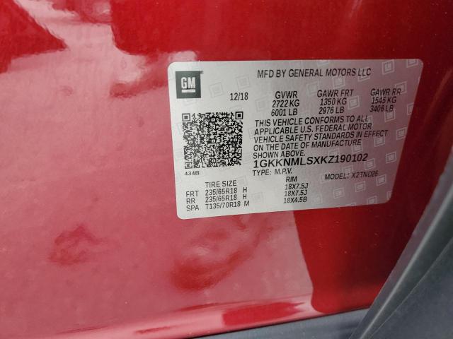 1GKKNMLSXKZ190102 GMC Acadia Slt-1