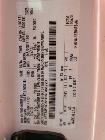 2017 FORD F150 - 1FTMF1C81HKC08220