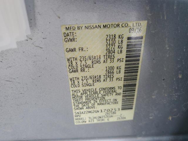 5N1AZ2MG2GN170253 Nissan MURANO S