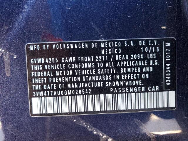 2016 VOLKSWAGEN GTI S/SE - 3VW4T7AU0GM026542