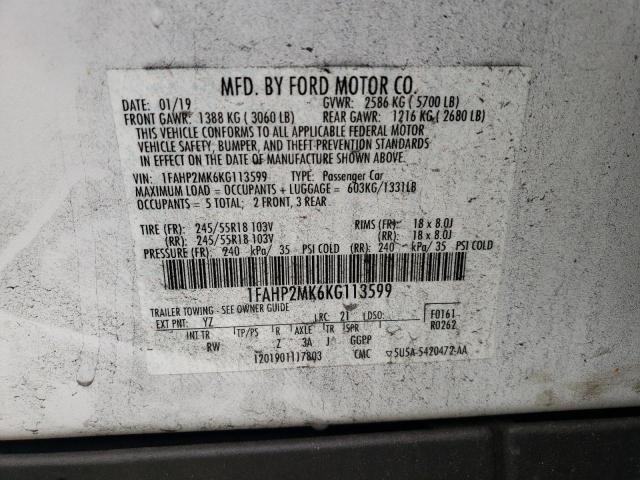 2019 FORD TAURUS POL - 1FAHP2MK6KG113599