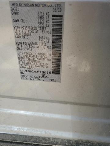 5N1DR2MN2KC618636 Nissan Pathfinder S
