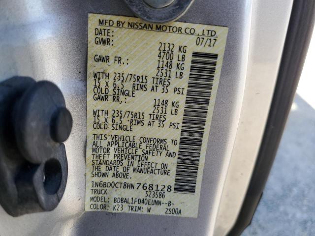 1N6BD0CT8HN768128 Nissan FRONTIER S
