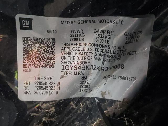 2019 CADILLAC ESCALADE L - 1GYS4BKJ2KR390008