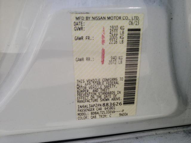1N4AL3AP2FN883626 Nissan ALTIMA 2.5