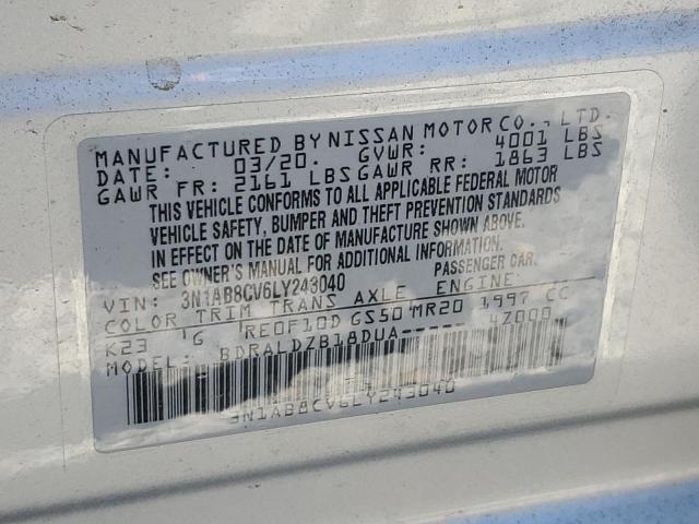 3N1AB8CV6LY243040 Nissan SENTRA SV