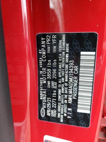 KMHLM4AG5MU194393 Hyundai ELANTRA SEL