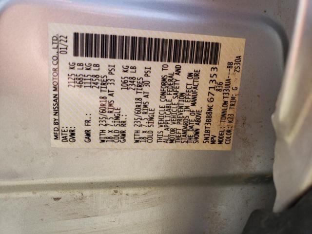 5N1BT3BB8NC671353 Nissan ROGUE SV