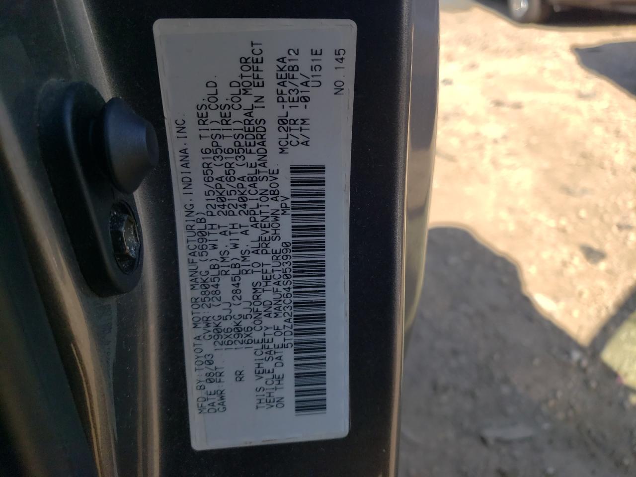 5TDZA23C64S053990 2004 Toyota Sienna Ce