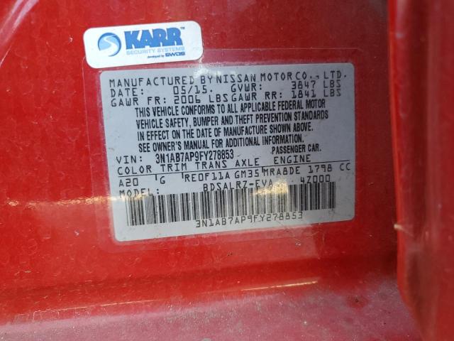3N1AB7AP9FY278853 Nissan SENTRA S