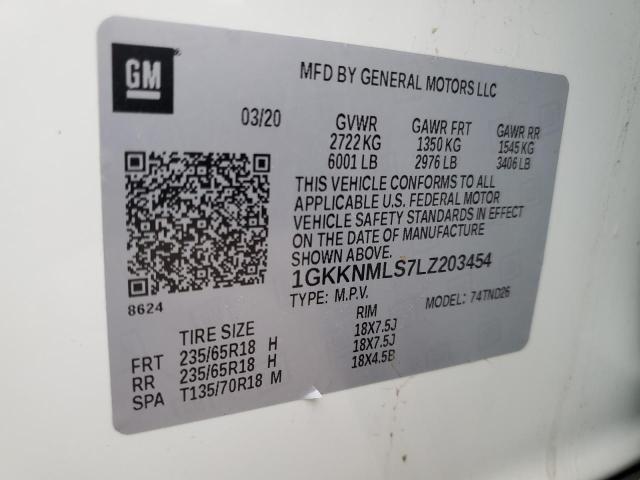 1GKKNMLS7LZ203454 GMC ACADIA SLT