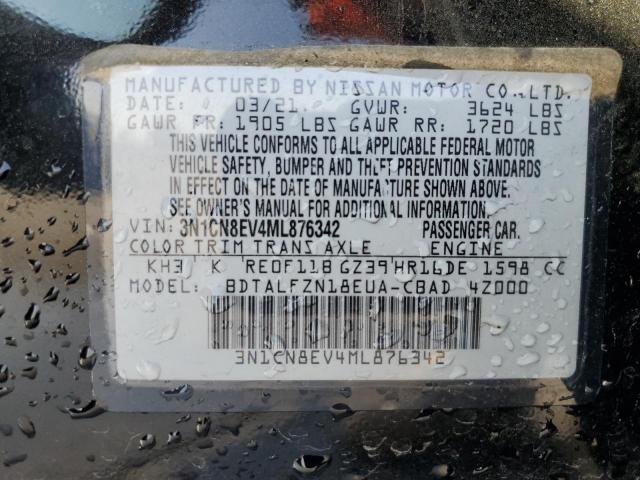 3N1CN8EV4ML876342 Nissan VERSA SV