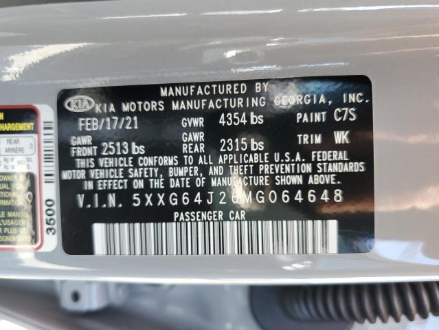 5XXG64J26MG064648 KIA K5 GT LINE