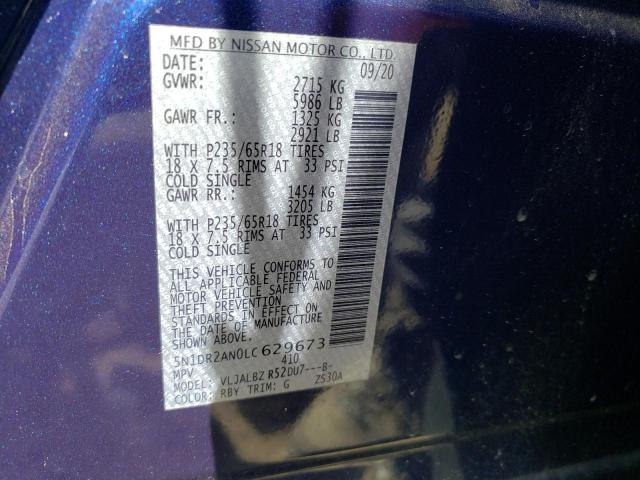 5N1DR2AN0LC629673 Nissan Pathfinder S