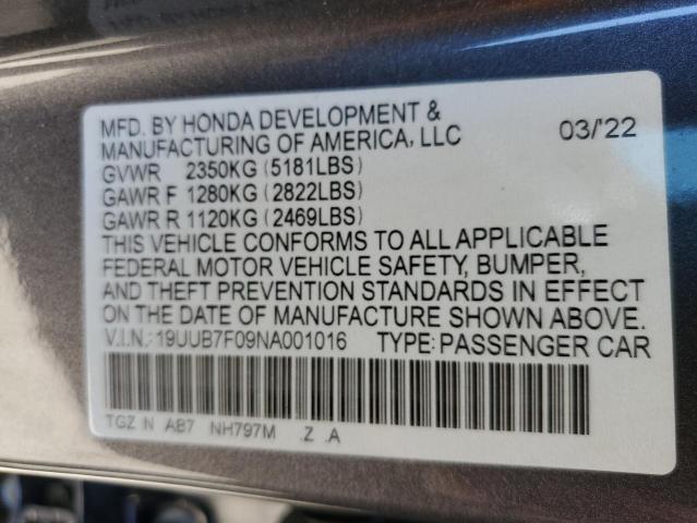 2022 ACURA TLX TYPE S - 19UUB7F09NA001016