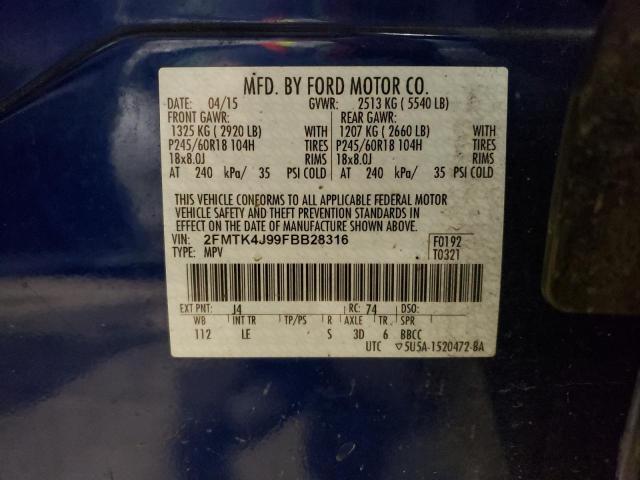 2015 FORD EDGE SEL - 2FMTK4J99FBB28316