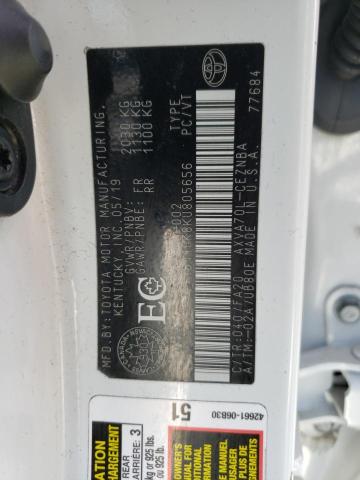 2019 TOYOTA CAMRY L - 4T1B11HK8KU805656