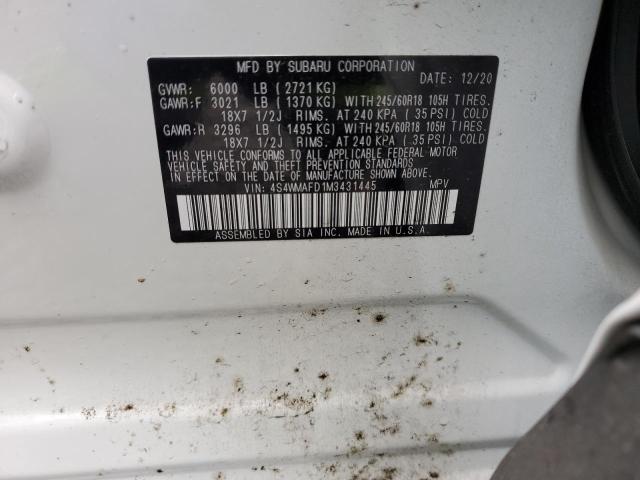 4S4WMAFD1M3431445 Subaru Ascent Premium