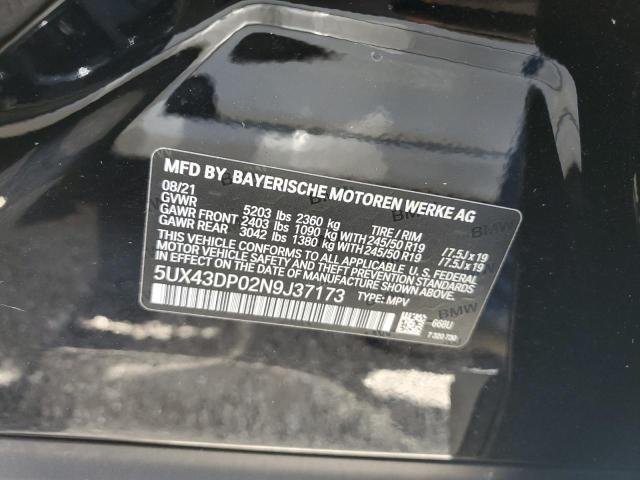 2022 BMW X3 SDRIVE3 - 5UX43DP02N9J37173