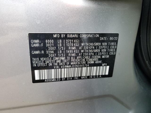 2022 SUBARU ASCENT ONY 4S4WMAJD2N3445704