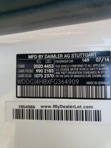 WDDGJ4HBXFG364909 Mercedes-Benz C 250