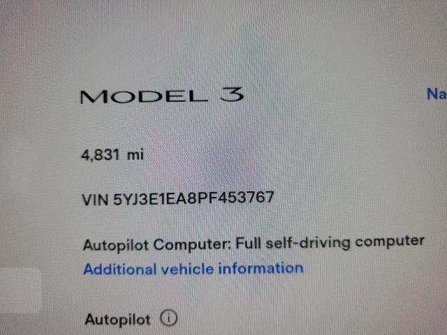 5YJ3E1EA8PF453767 Tesla MODEL 3