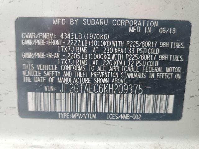 JF2GTAEC6KH209375 Subaru Crosstrek Premium