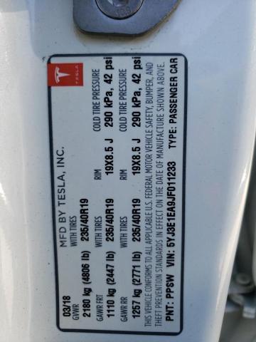 5YJ3E1EA9JF011233 Tesla MODEL 3