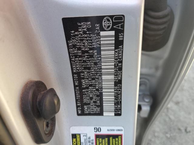 Toyota COROLLA L 2014 2T1BURHE7EC195741 Image 12