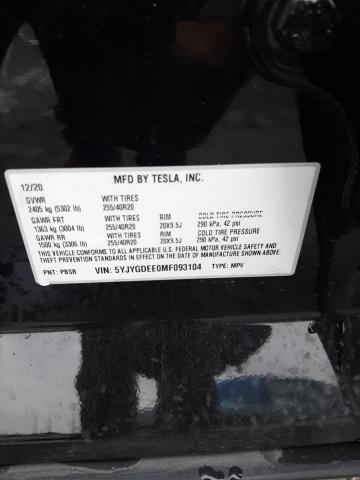 5YJYGDEE0MF093104 Tesla Model Y