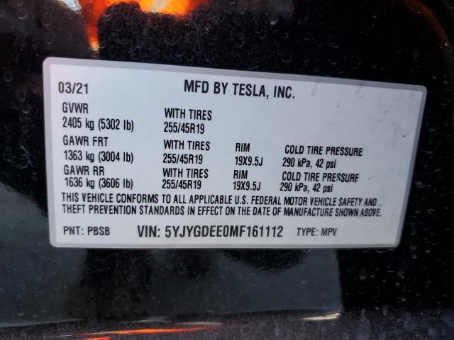 5YJYGDEE0MF161112 Tesla Model Y