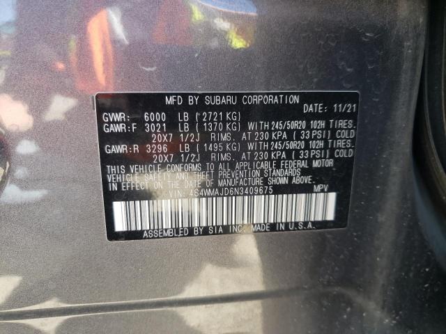 2022 SUBARU ASCENT ONY 4S4WMAJD6N3409675