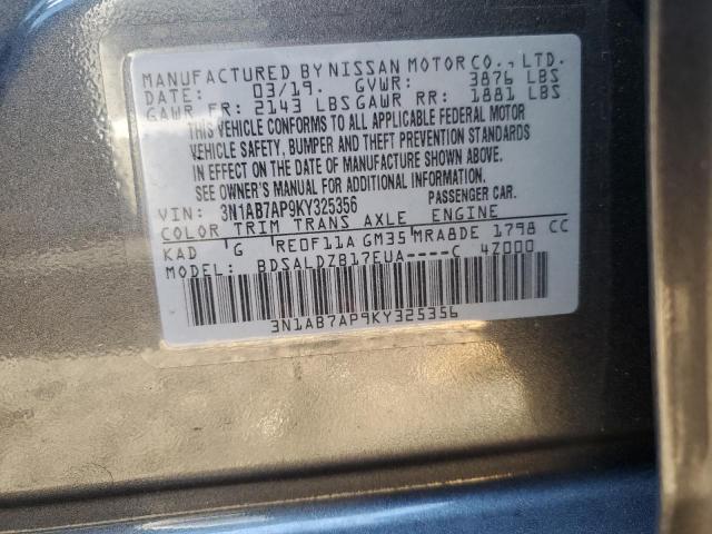 3N1AB7AP9KY325356 Nissan Sentra S 13