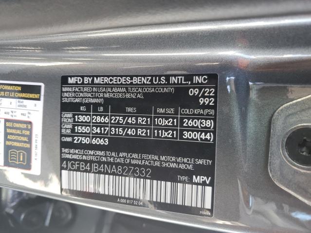 4JGFB4JB4NA827332 Mercedes-Benz GLE 350
