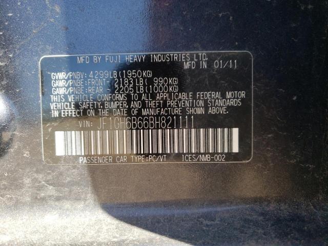 2011 Subaru Impreza 2.5I Premium VIN: JF1GH6B66BH821111 Lot: 75768733