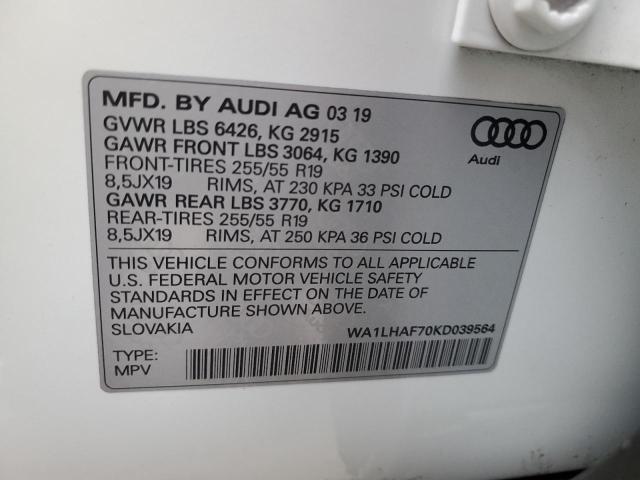 WA1LHAF70KD039564 2019 AUDI Q7, photo no. 13