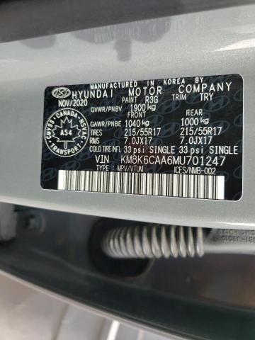 2021 HYUNDAI KONA SEL P - KM8K6CAA6MU701247