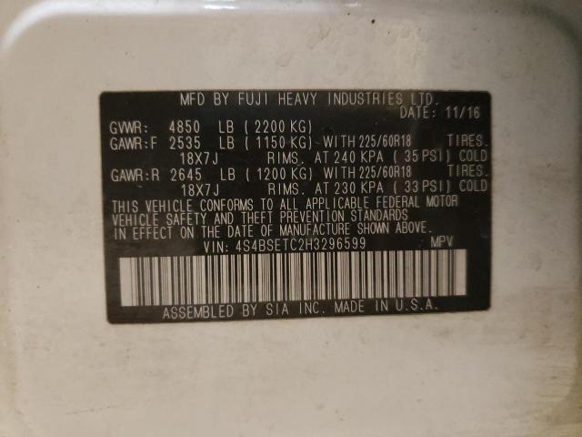4S4BSETC2H3296599 Subaru Outback Touring