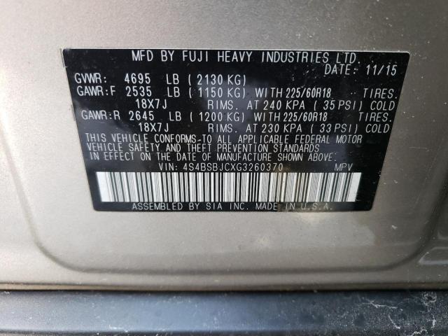 2016 SUBARU OUTBACK 2. - 4S4BSBJCXG3260370